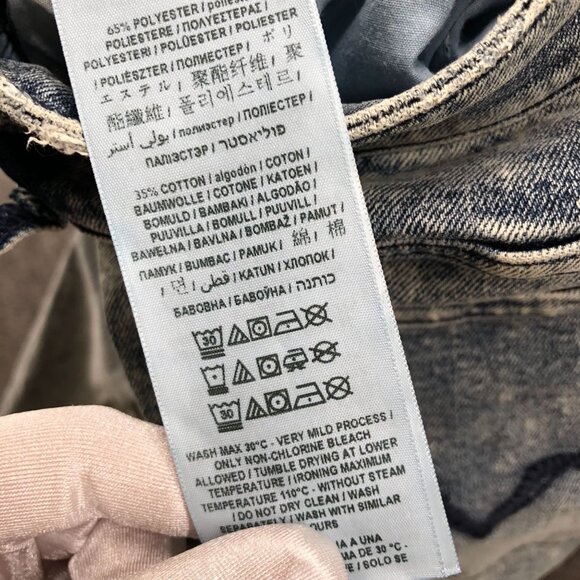 Guess Acid Wash Skinny Jeans Womens 30x32 Blue Stretch Mid Rise Rock Punk - Picture 14 of 14